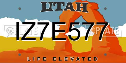 IZ7E577 Utah License Plate