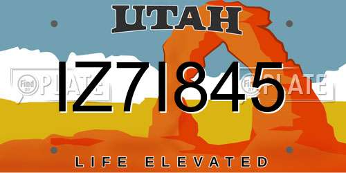 IZ7I845 Utah License Plate