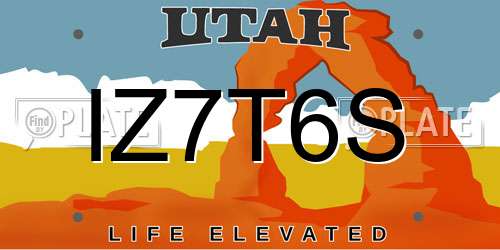 IZ7T6S Utah License Plate