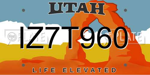 IZ7T960 Utah License Plate