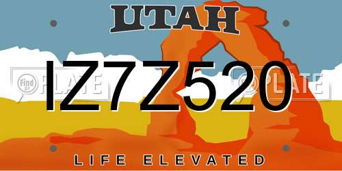 IZ7Z520 Utah License Plate