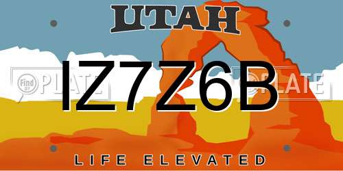 IZ7Z6B Utah License Plate