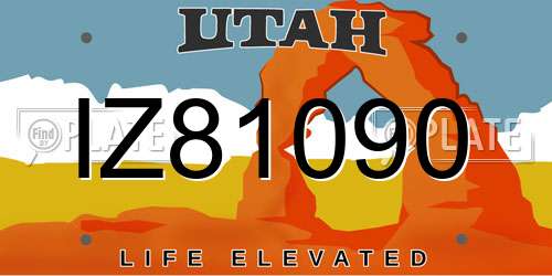IZ81090 Utah License Plate