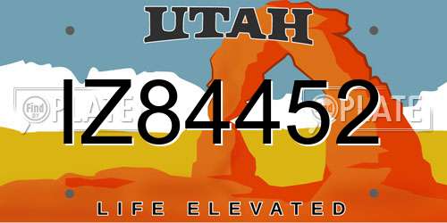IZ84452 Utah License Plate