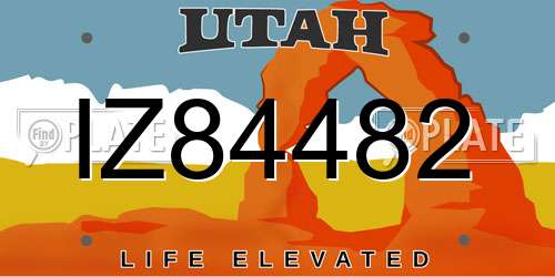 IZ84482 Utah License Plate