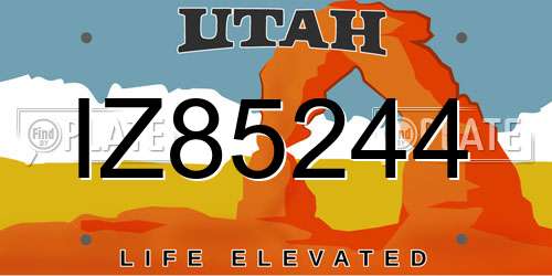 IZ85244 Utah License Plate