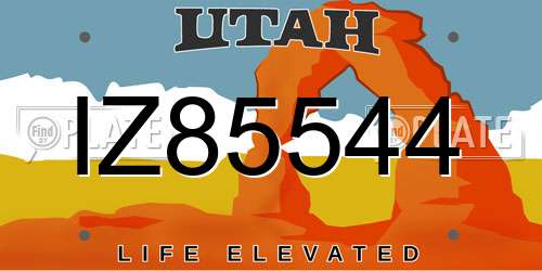 IZ85544 Utah License Plate