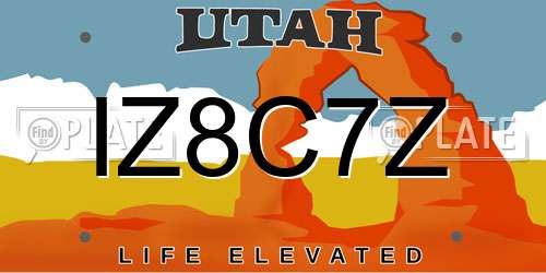 IZ8C7Z Utah License Plate