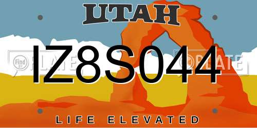 IZ8S044 Utah License Plate