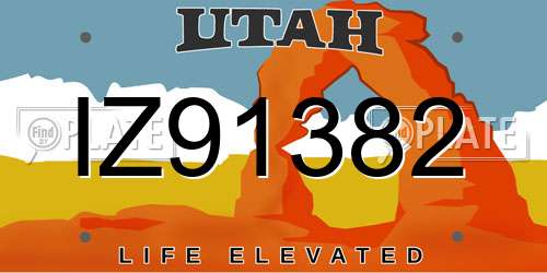 IZ91382 Utah License Plate