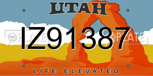 IZ91387 Utah License Plate