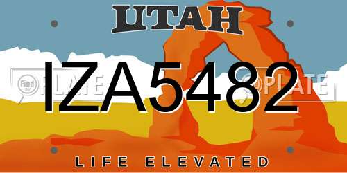 IZA5482 Utah License Plate