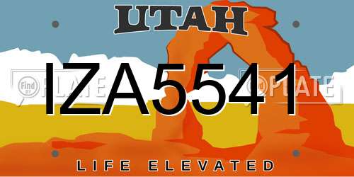 IZA5541 Utah License Plate