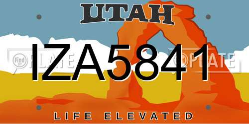 IZA5841 Utah License Plate