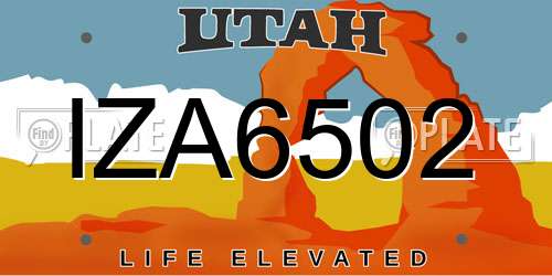 IZA6502 Utah License Plate