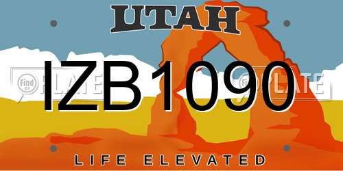 IZB1090 Utah License Plate