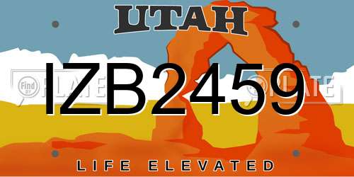 IZB2459 Utah License Plate