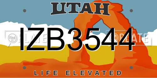 IZB3544 Utah License Plate