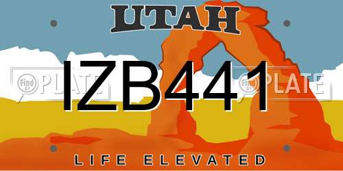 IZB441 Utah License Plate