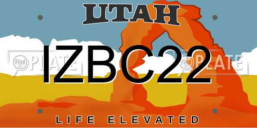 IZBC22 Utah License Plate