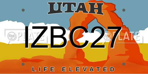 IZBC27 Utah License Plate