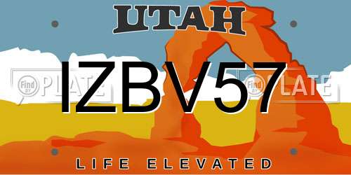 IZBV57 Utah License Plate