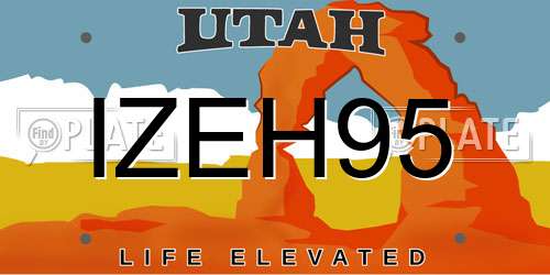 IZEH95 Utah License Plate