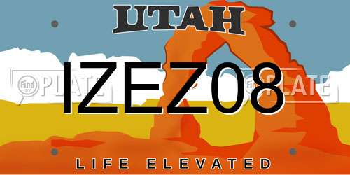 IZEZ08 Utah License Plate