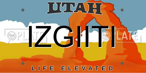 IZGIITI Utah License Plate