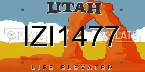 IZI1477 Utah License Plate