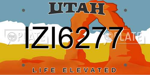 IZI6277 Utah License Plate