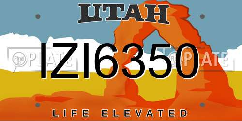 IZI6350 Utah License Plate
