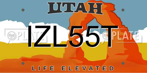 IZL55T Utah License Plate