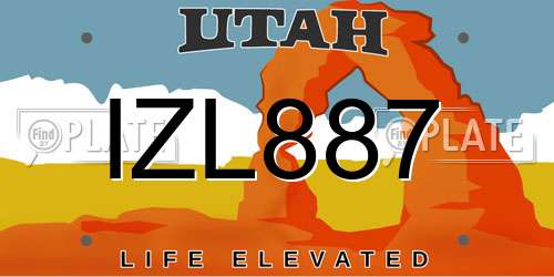IZL887 Utah License Plate