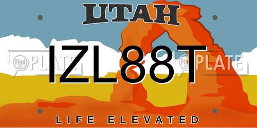 IZL88T Utah License Plate