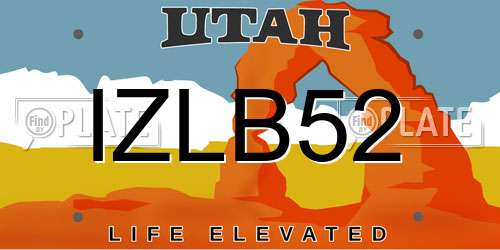 IZLB52 Utah License Plate