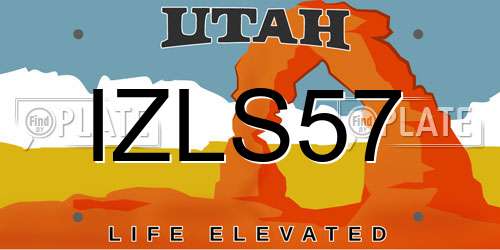 IZLS57 Utah License Plate