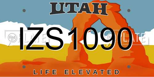 IZS1090 Utah License Plate