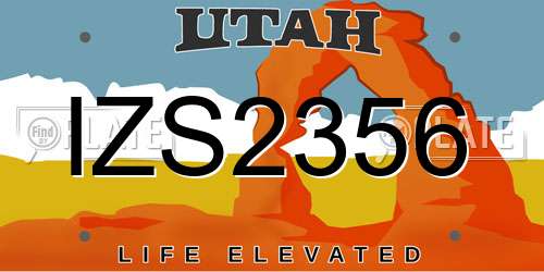 IZS2356 Utah License Plate