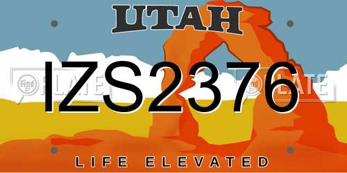 IZS2376 Utah License Plate