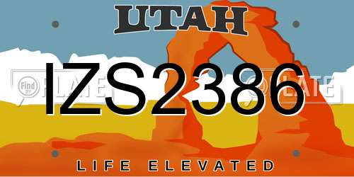 IZS2386 Utah License Plate