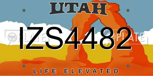IZS4482 Utah License Plate