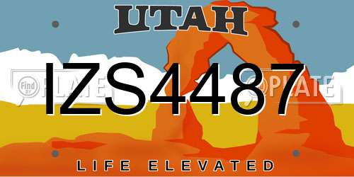 IZS4487 Utah License Plate
