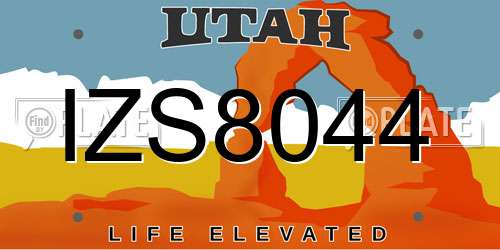 IZS8044 Utah License Plate