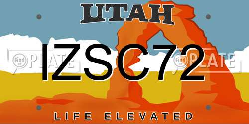 IZSC72 Utah License Plate
