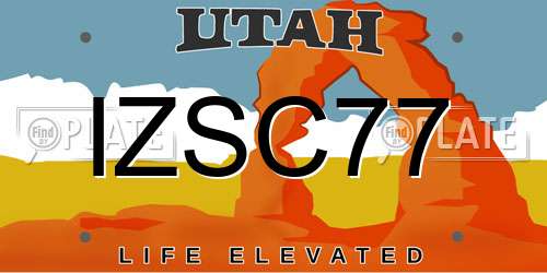 IZSC77 Utah License Plate