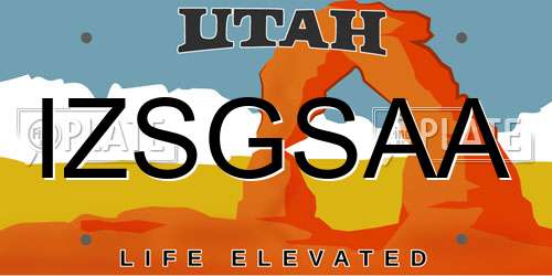 IZSGSAA Utah License Plate