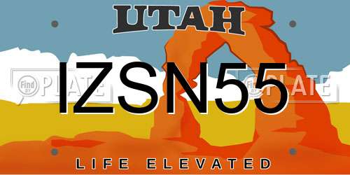 IZSN55 Utah License Plate