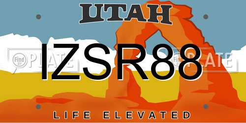 IZSR88 Utah License Plate