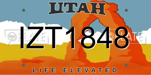 IZT1848 Utah License Plate